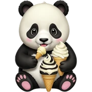 Panda eating ice cream sticker
