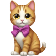 Cat with bow sticker
