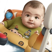 fat baby in vehicle sticker