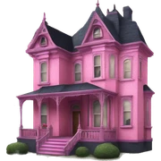 pink victorian house from coraline sticker