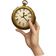 Hand clock in Alice in Wonderland style sticker