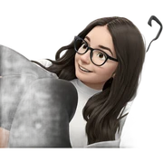 smiling girl with glasses sticker