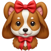 dog with a bow sticker
