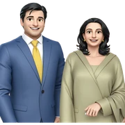 formal smiles and stylish attire sticker