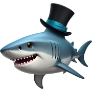 Shark with a top hat sticker