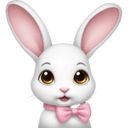 Baby bunny with coquette bow on ear sticker