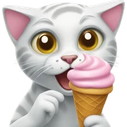 Cat eating ice cream  sticker