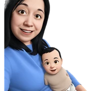 smiling baby with black hair sticker