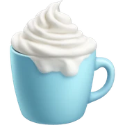pastel blue coffee with whipped cream sticker