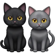 Un gato negro que al lado haya un gato gris  sticker