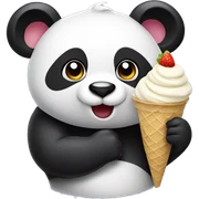 Panda eating ice cream sticker