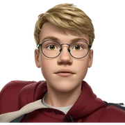 blonde boy with glasses indoors sticker