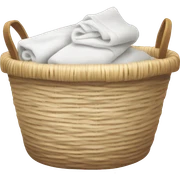 Light beige laundry raffia basket with white clothes sticker
