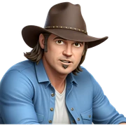 cowboy themed male portrait sticker