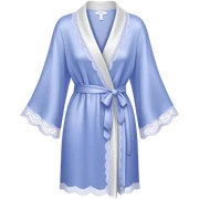 Periwinkle silk lace-trim robe sticker