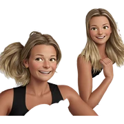 smiling girls with pillows sticker