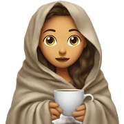 girl inside a blanket sipping coffee eyes closed sticker