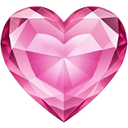 Pink crystal heart  sticker