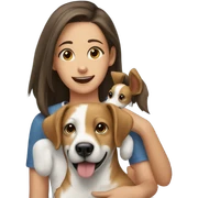 Dog and girl sticker