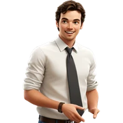 smiling boy in white shirt sticker