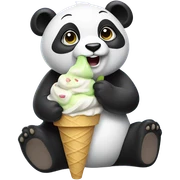 Panda eating ice cream sticker