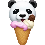 Panda eating ice cream sticker
