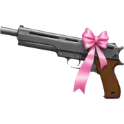 gun with pink bow  sticker