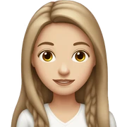 White girl with long brown hair sticker
