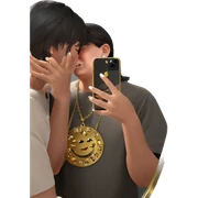 selfie with jewelry reflection sticker