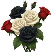 Gothic Black roses and red roses in a bouquet  sticker