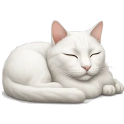 white cat sleeping sticker