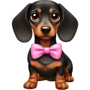 dachshund with pink bow sticker