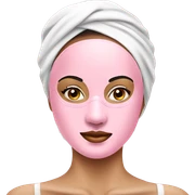 Lady with pink face mask spa beauty full face relaxing sticker