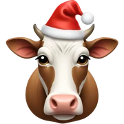 Cow with Christmas hat sticker