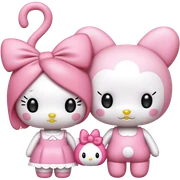 Hello kitty with mymelody  sticker