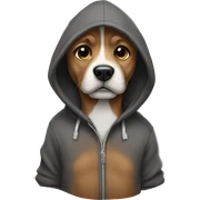 Dog with a hoodie  sticker
