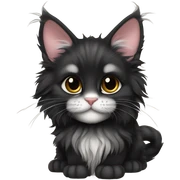 Black female maine coon kitten sticker