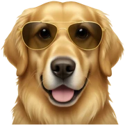 Golden retriever with sunglasses sticker