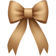 Light brown ribbon tied in a bow sticker