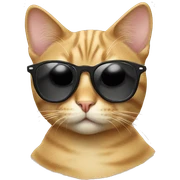 Cat with sunglasses sticker