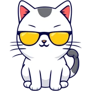 Cat with sunglasses sticker