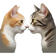 two cat kiss sticker