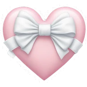 Pastel pink heart with white bow sticker