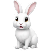 Rabbit cute white sticker