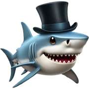 Shark with a top hat sticker