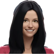 smiling girl with black hair sticker