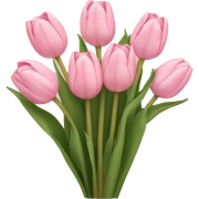 light pink tulip bouquet  sticker
