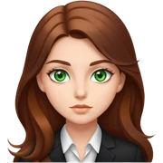 Business girl . With green eyes . Long brown hair sticker