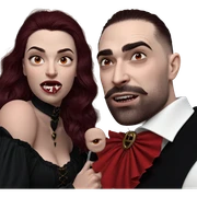 vampire couple portraiture sticker