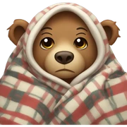 bear cozy in blanket sticker